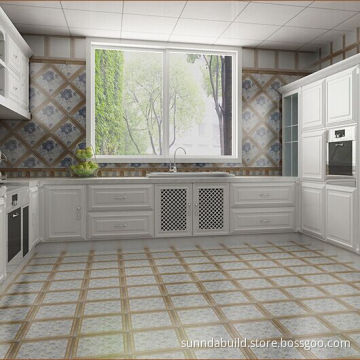 cheap factory hot selling AAA grade green flower rustic porcelain rough finish anti-slip tiles